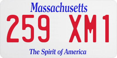 MA license plate 259XM1