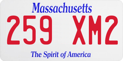 MA license plate 259XM2