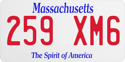MA license plate 259XM6
