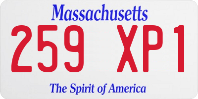 MA license plate 259XP1