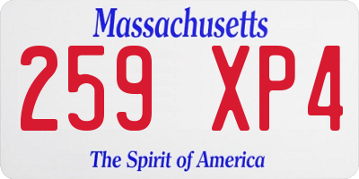 MA license plate 259XP4