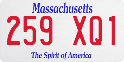 MA license plate 259XQ1