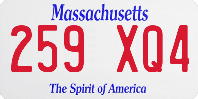 MA license plate 259XQ4