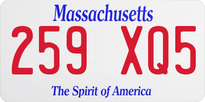 MA license plate 259XQ5