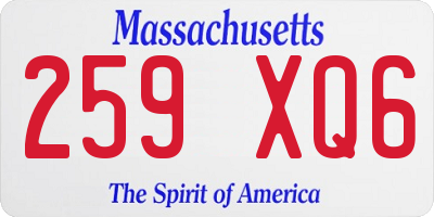 MA license plate 259XQ6