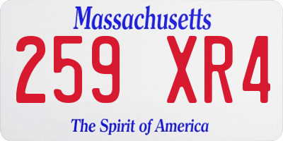 MA license plate 259XR4