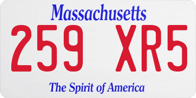 MA license plate 259XR5