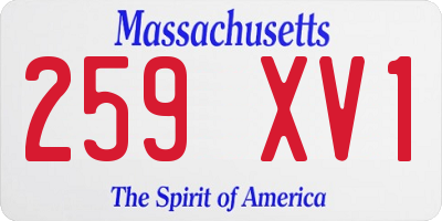 MA license plate 259XV1