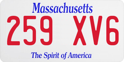 MA license plate 259XV6