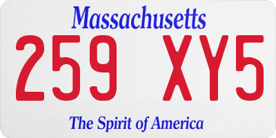 MA license plate 259XY5