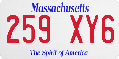 MA license plate 259XY6