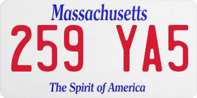 MA license plate 259YA5