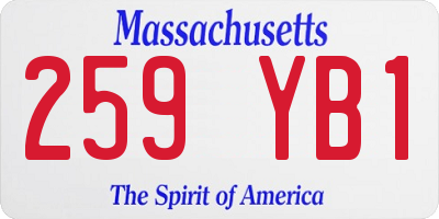 MA license plate 259YB1