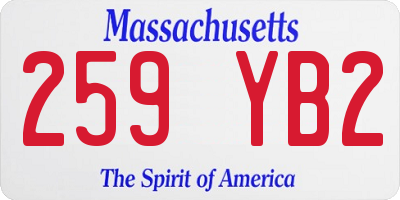 MA license plate 259YB2