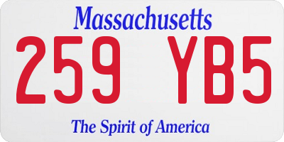MA license plate 259YB5