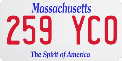 MA license plate 259YC0