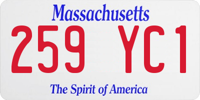 MA license plate 259YC1