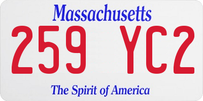 MA license plate 259YC2