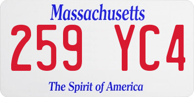 MA license plate 259YC4