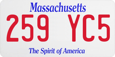MA license plate 259YC5