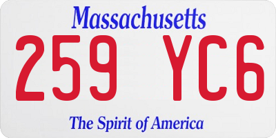 MA license plate 259YC6