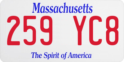 MA license plate 259YC8