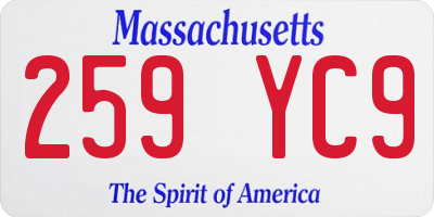 MA license plate 259YC9