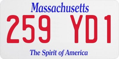 MA license plate 259YD1