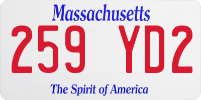MA license plate 259YD2