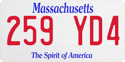 MA license plate 259YD4