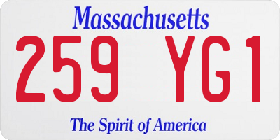MA license plate 259YG1
