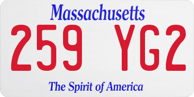 MA license plate 259YG2