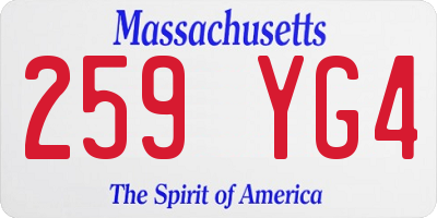 MA license plate 259YG4