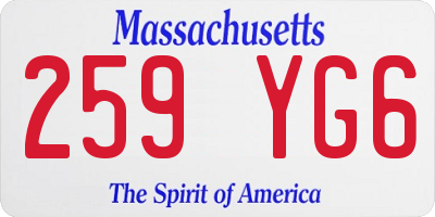 MA license plate 259YG6