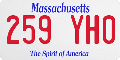 MA license plate 259YH0