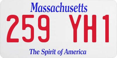 MA license plate 259YH1