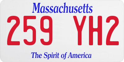 MA license plate 259YH2