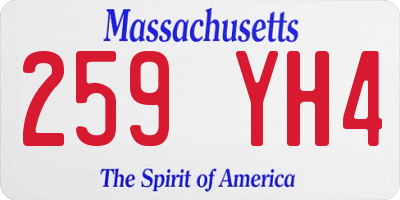 MA license plate 259YH4
