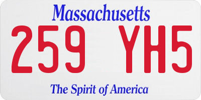 MA license plate 259YH5