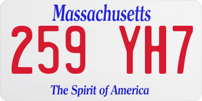 MA license plate 259YH7