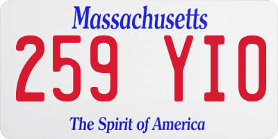 MA license plate 259YI0