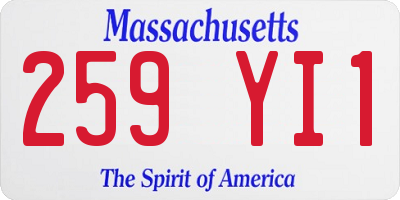 MA license plate 259YI1