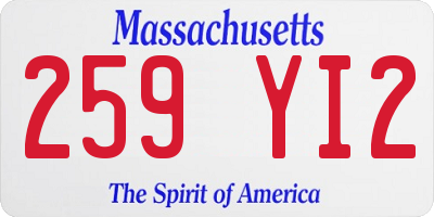 MA license plate 259YI2