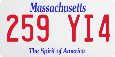 MA license plate 259YI4
