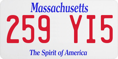 MA license plate 259YI5