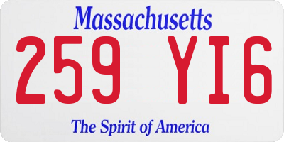MA license plate 259YI6