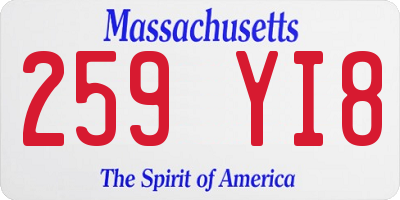 MA license plate 259YI8
