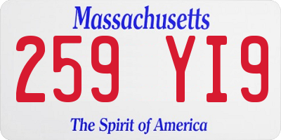 MA license plate 259YI9