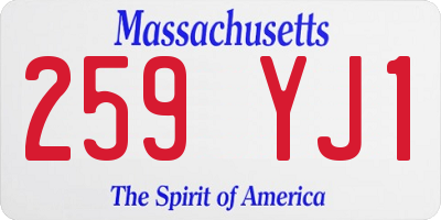 MA license plate 259YJ1