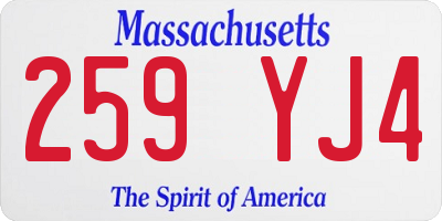 MA license plate 259YJ4